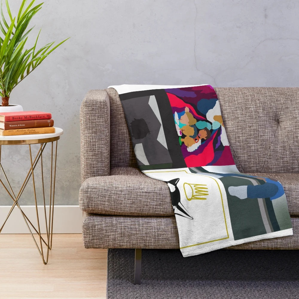 Minimalist plush blanket featuring J. Cole album artwork