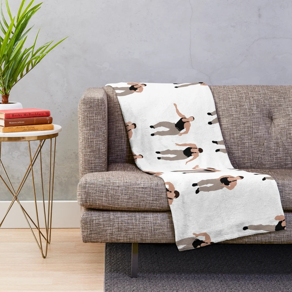 Minimalist plush blanket featuring JCVD's 'Safety Dance' from the 1989 film