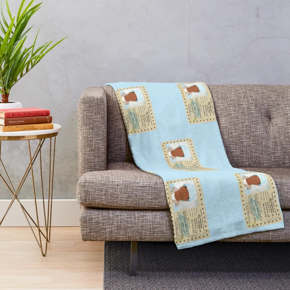 Minimalist plush blanket featuring Tyler the Creator's CMIYGL design
