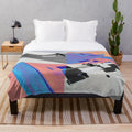 Minimalist plush blanket with abstract art inspired design