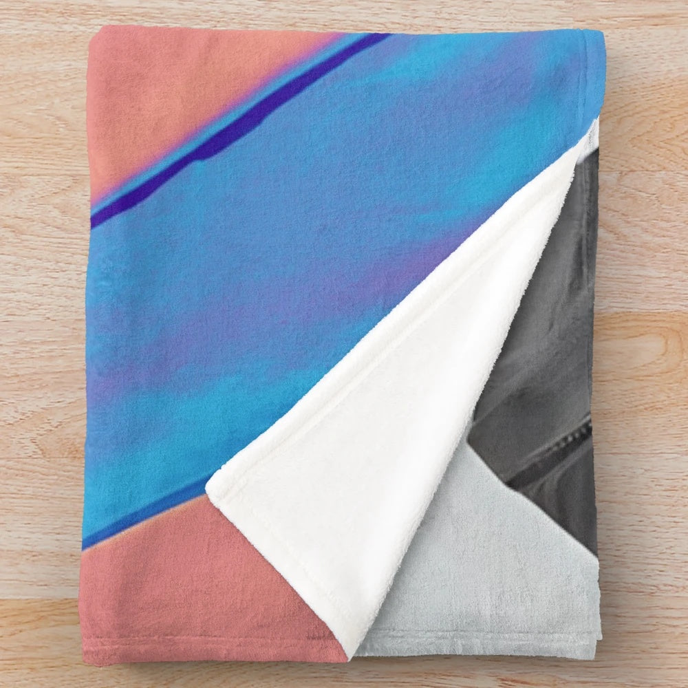 Minimalist plush blanket with abstract art inspired design