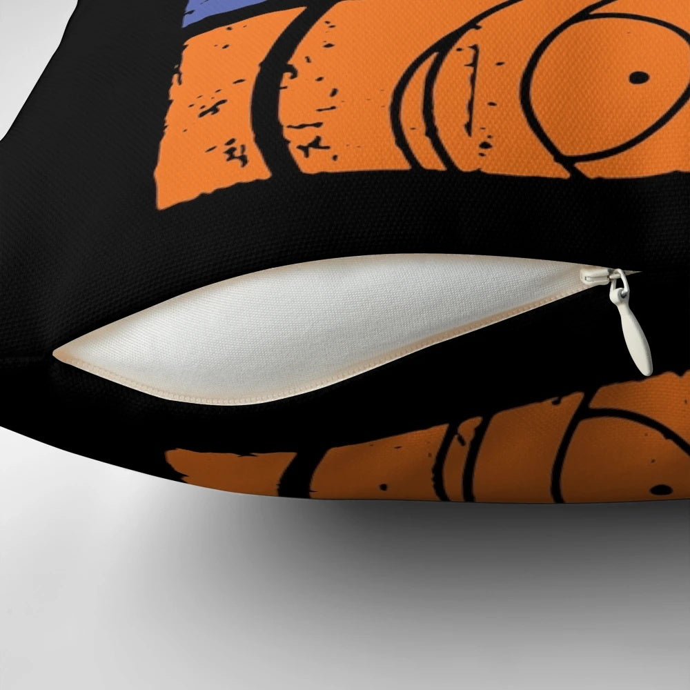 Minimalist South Park Characters Pillow with Iconic Cartoon Faces of Eric Cartman, Kyle Broflovski, Kenny McCormick, and Stan Marsh