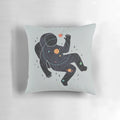 Minimalist space-themed pillow with a celestial design featuring planets, moons, and stars