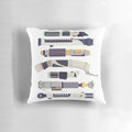 A minimalist, flat design Star Wars pillow featuring a lightsaber motif.