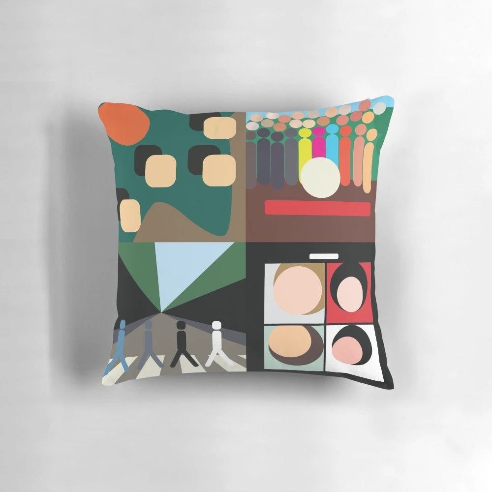 Minimalist Pillow Cover Featuring The Beatles' Abbey Road Album Artwork