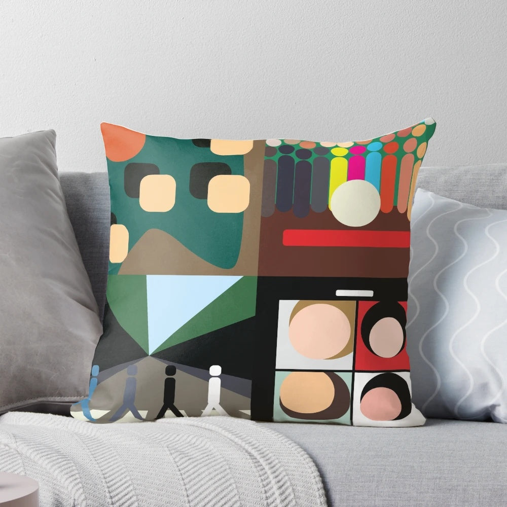 Minimalist Pillow Cover Featuring The Beatles' Abbey Road Album Artwork