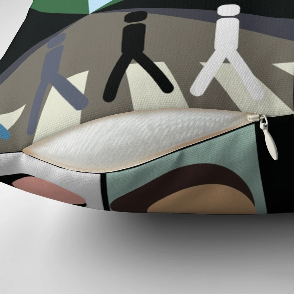 Minimalist Pillow Cover Featuring The Beatles' Abbey Road Album Artwork