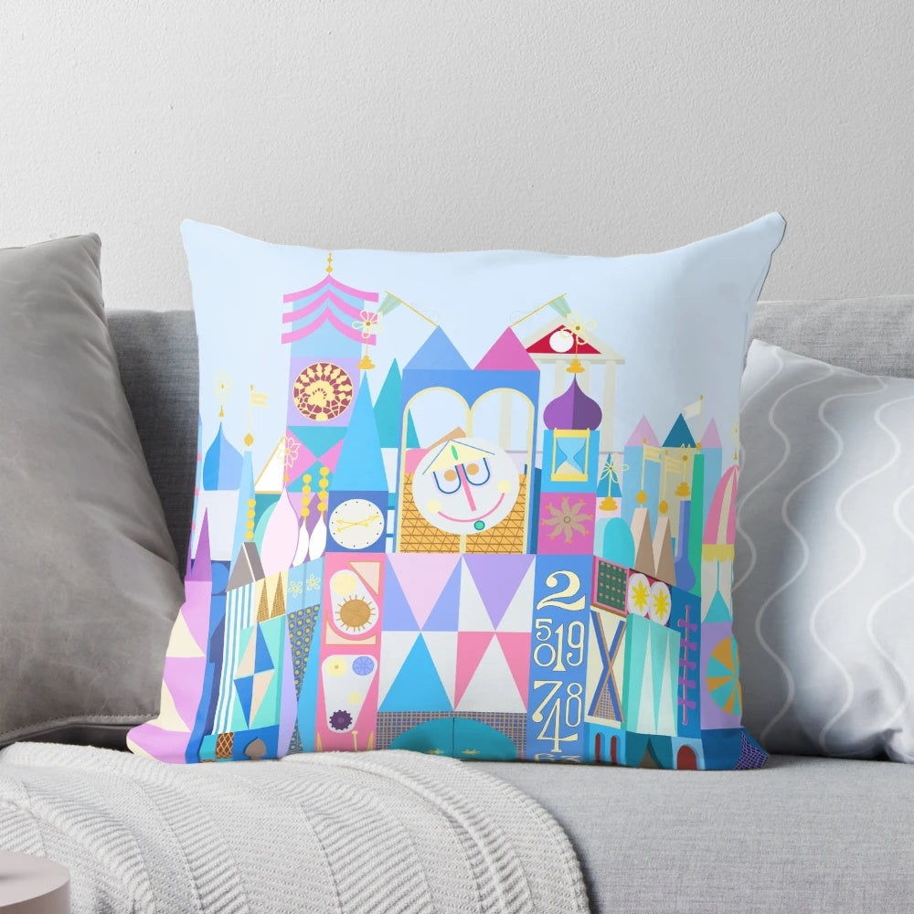 Minimalist Tokyo-inspired pillow featuring the iconic Small World design.