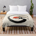 Enso circle and bonsai tree minimalist wall art plush blanket