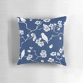 Minimalistic blue cherry blossom pattern plate design Pillow