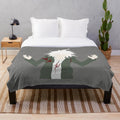 Minimalistic plush blanket featuring the character Nagito Komaeda from the Danganronpa video game series