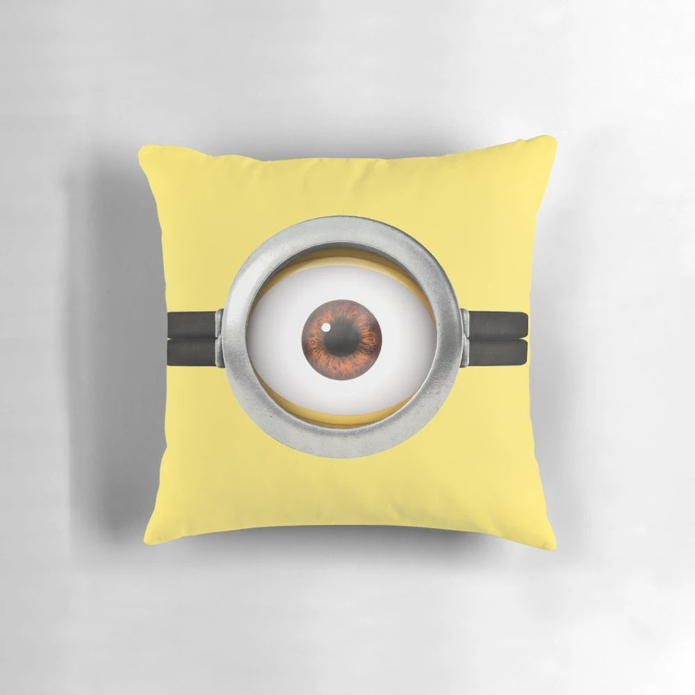 Minion eye pillow, a fun and cozy plush pillow featuring a popular Despicable Me character