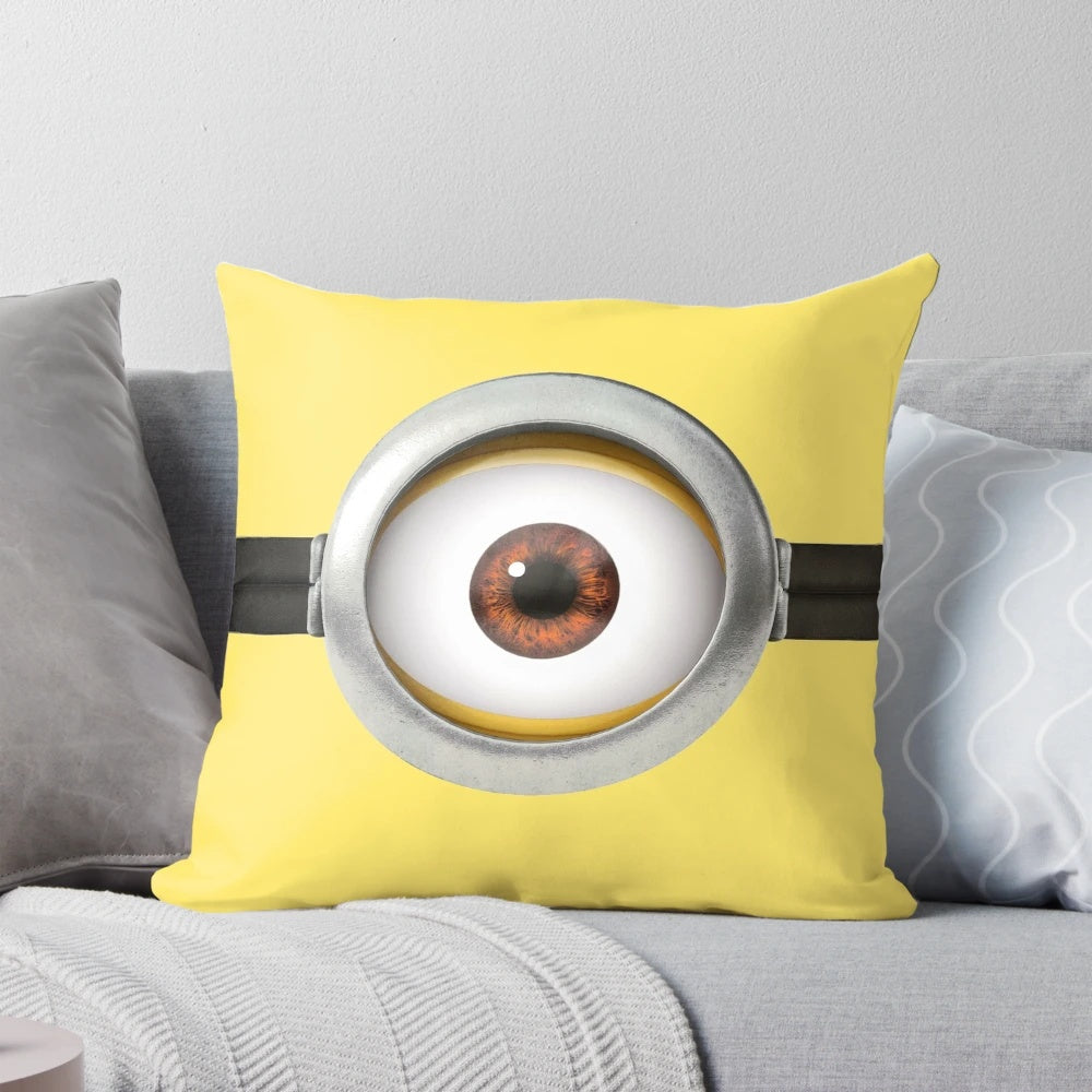 Minion eye pillow, a fun and cozy plush pillow featuring a popular Despicable Me character