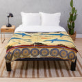 Minoan Dolphins Plush Blanket - Vibrant Ancient Greek Décor