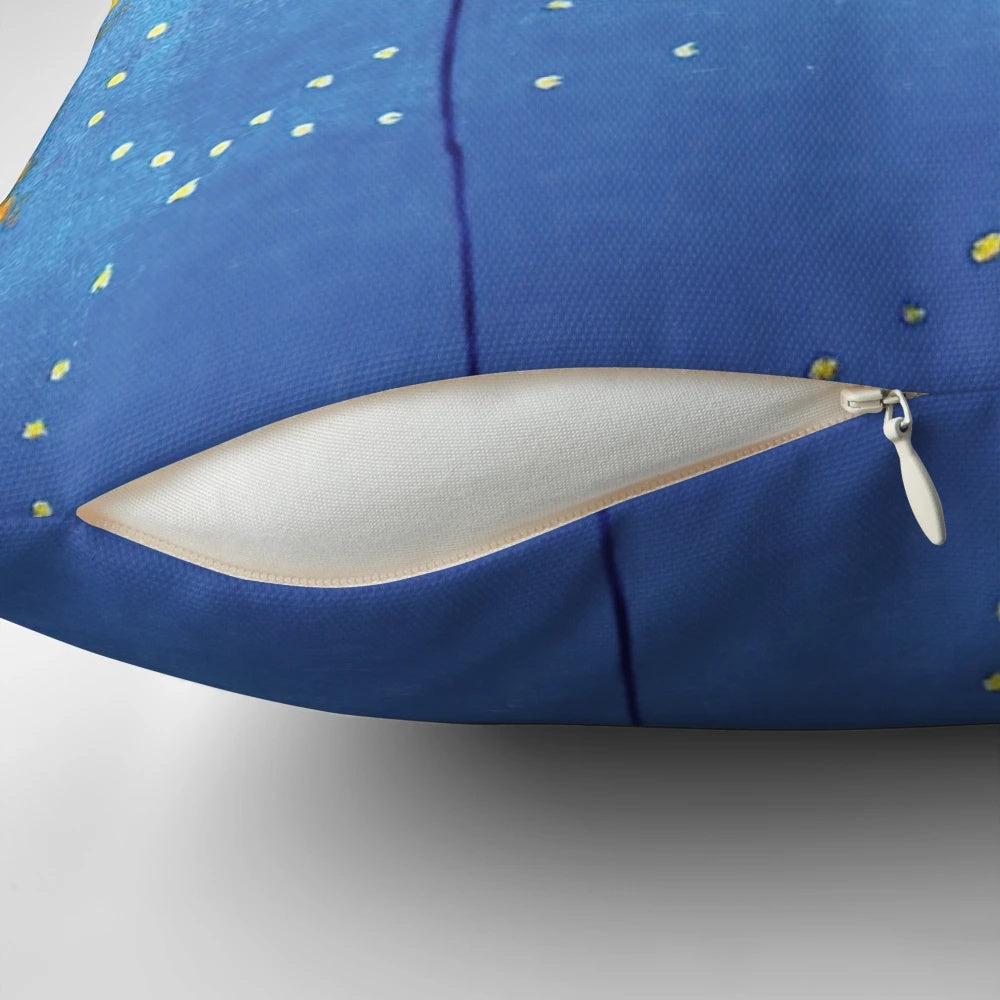 Mirò 20 abstract pillow with vibrant colors and dynamic shapes, perfect for contemporary home decor.