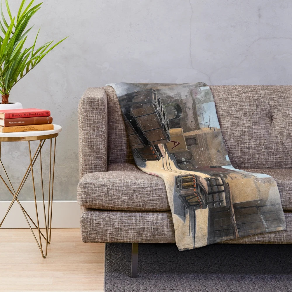 Mirage CSGO watercolor poster plush blanket with gaming map design