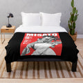 Misato Katsuragi inspired black and white plush blanket