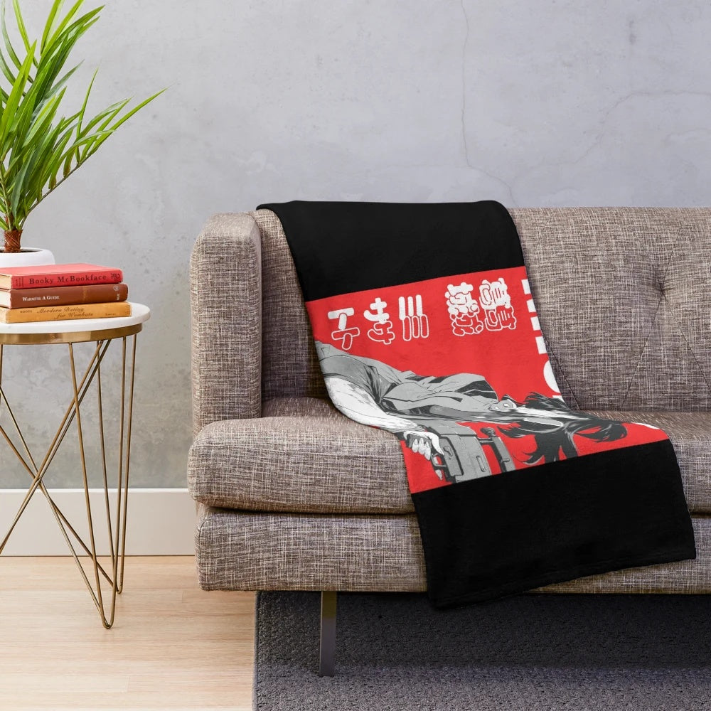Misato Katsuragi inspired black and white plush blanket
