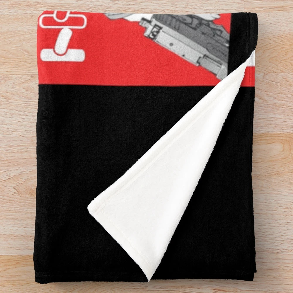 Misato Katsuragi inspired black and white plush blanket