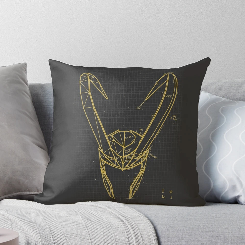 Mischief Inspired Concept Pillow with Loki Helmet Design