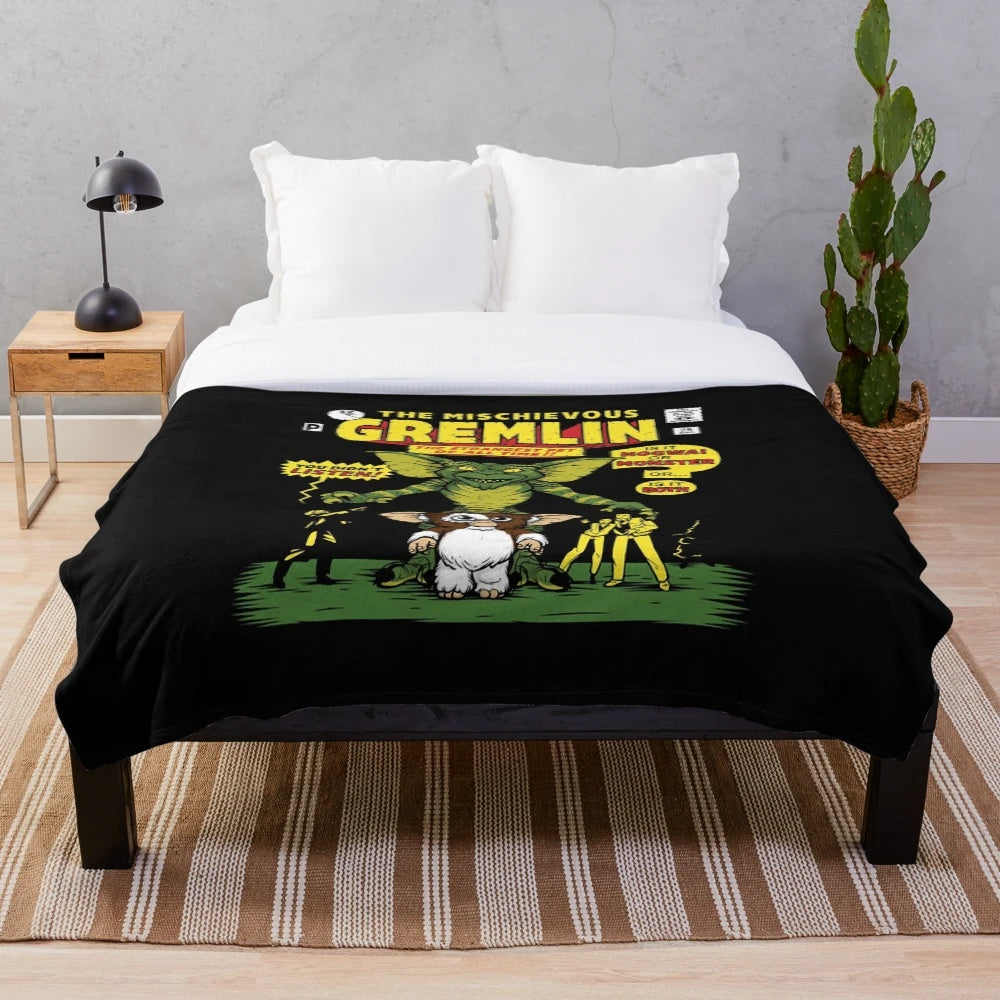 Mischievous Gremlin Inspired Plush Blanket