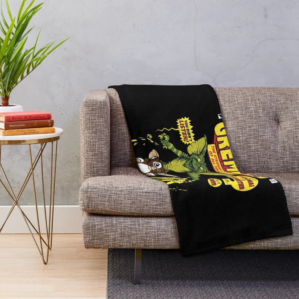 Mischievous Gremlin Inspired Plush Blanket