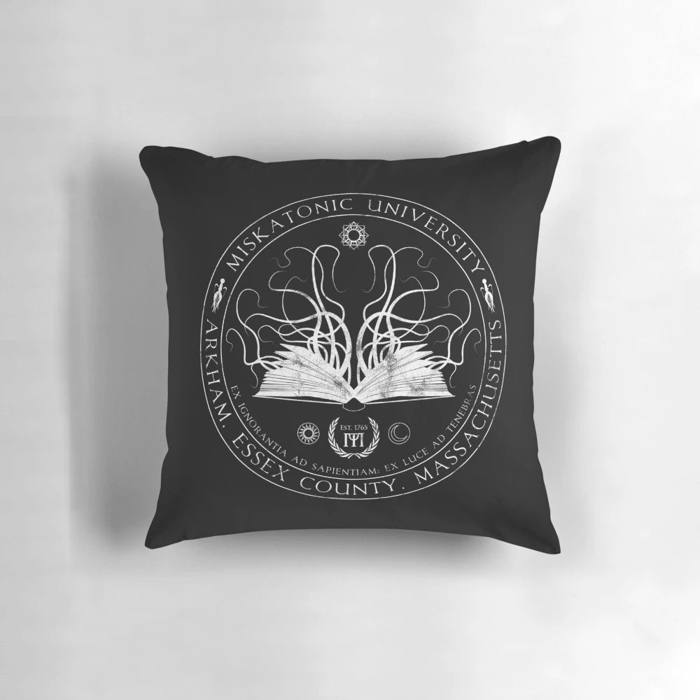 Miskatonic University Sigil Pillow featuring the iconic design from the Cthulhu Mythos