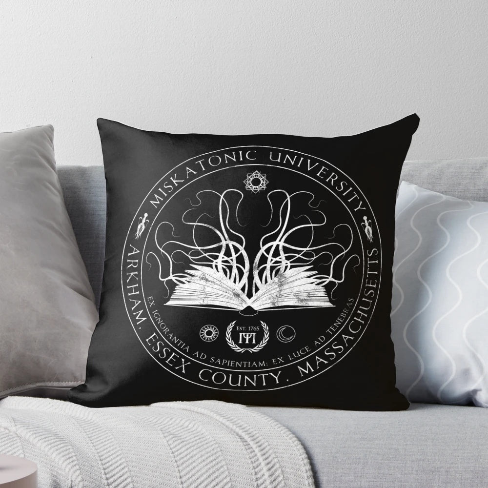 Miskatonic University Sigil Pillow featuring the iconic design from the Cthulhu Mythos