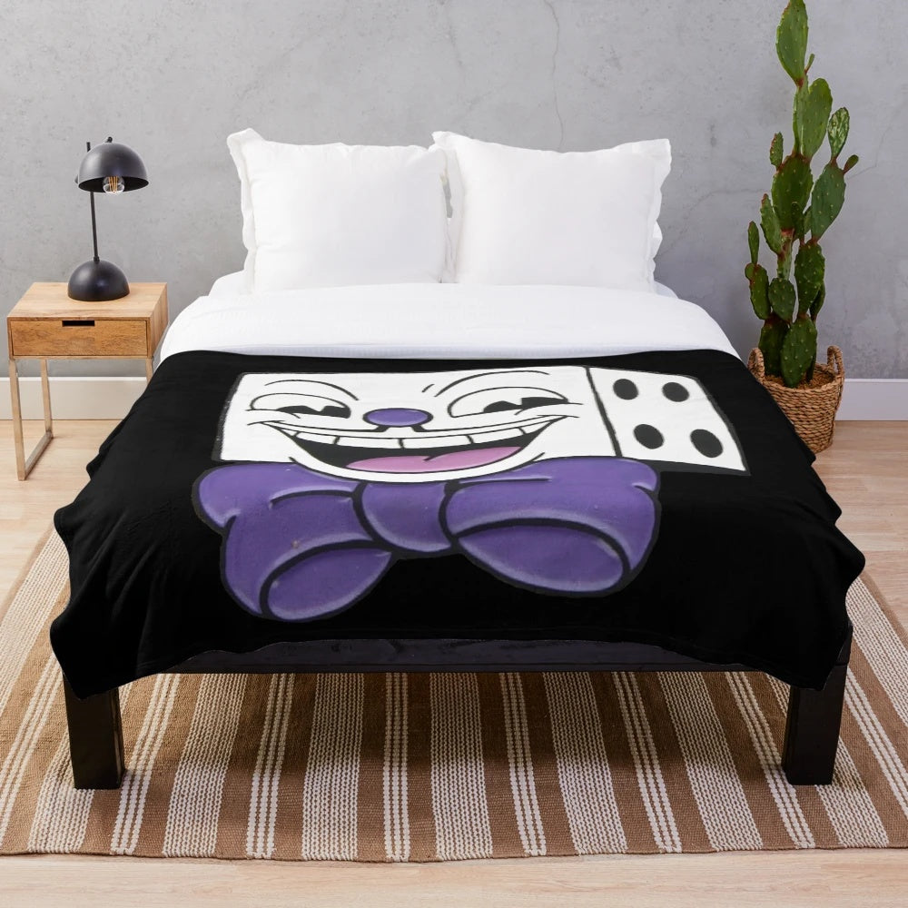 Mister Dice cartoon plush blanket