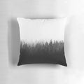 Pillow featuring a misty, romantic forest scene with Cascadia trees and dreamy fog, perfect for a forestpunk or fairytale-inspired home decor.