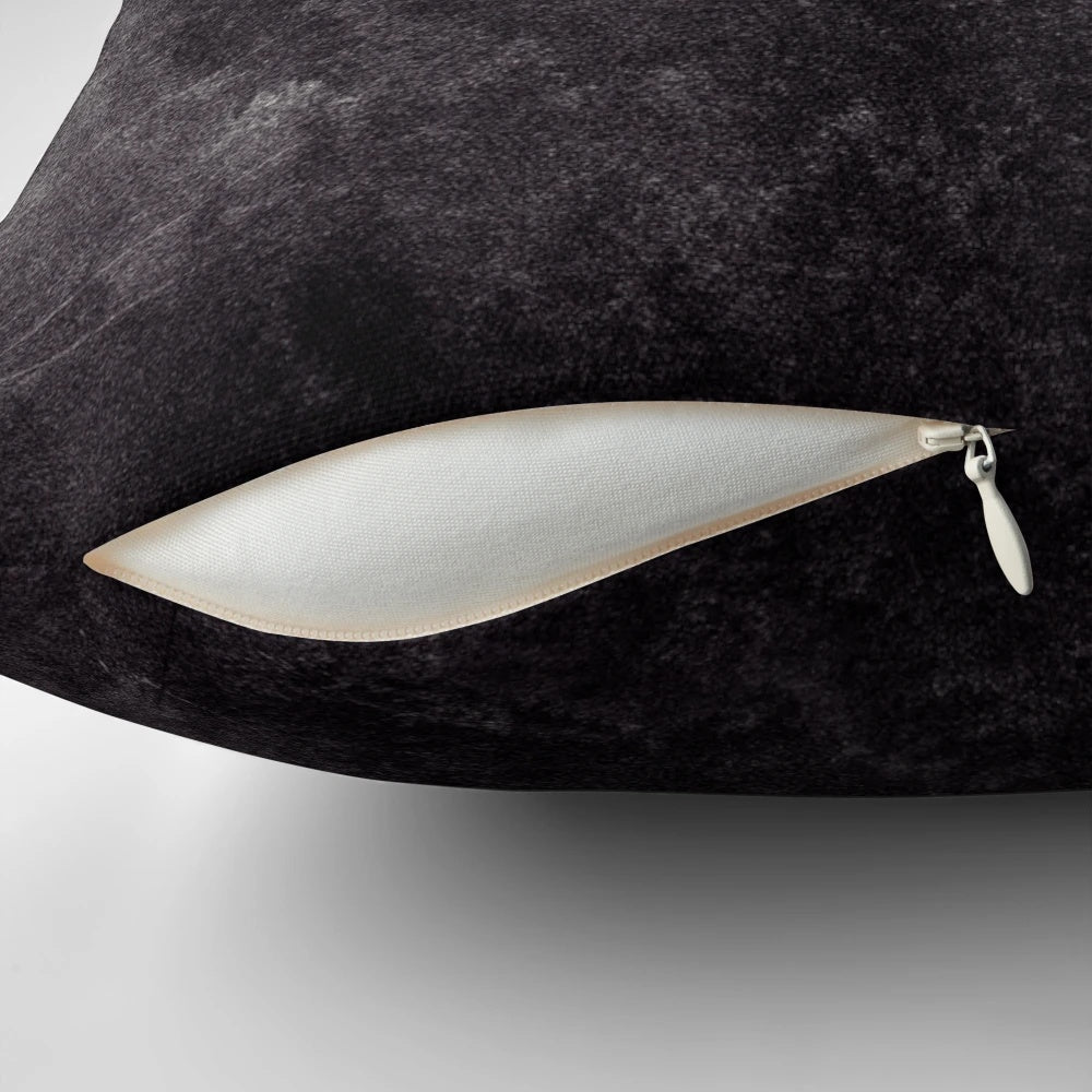 Pillow featuring a misty forest design with dark aesthetic nature shapes