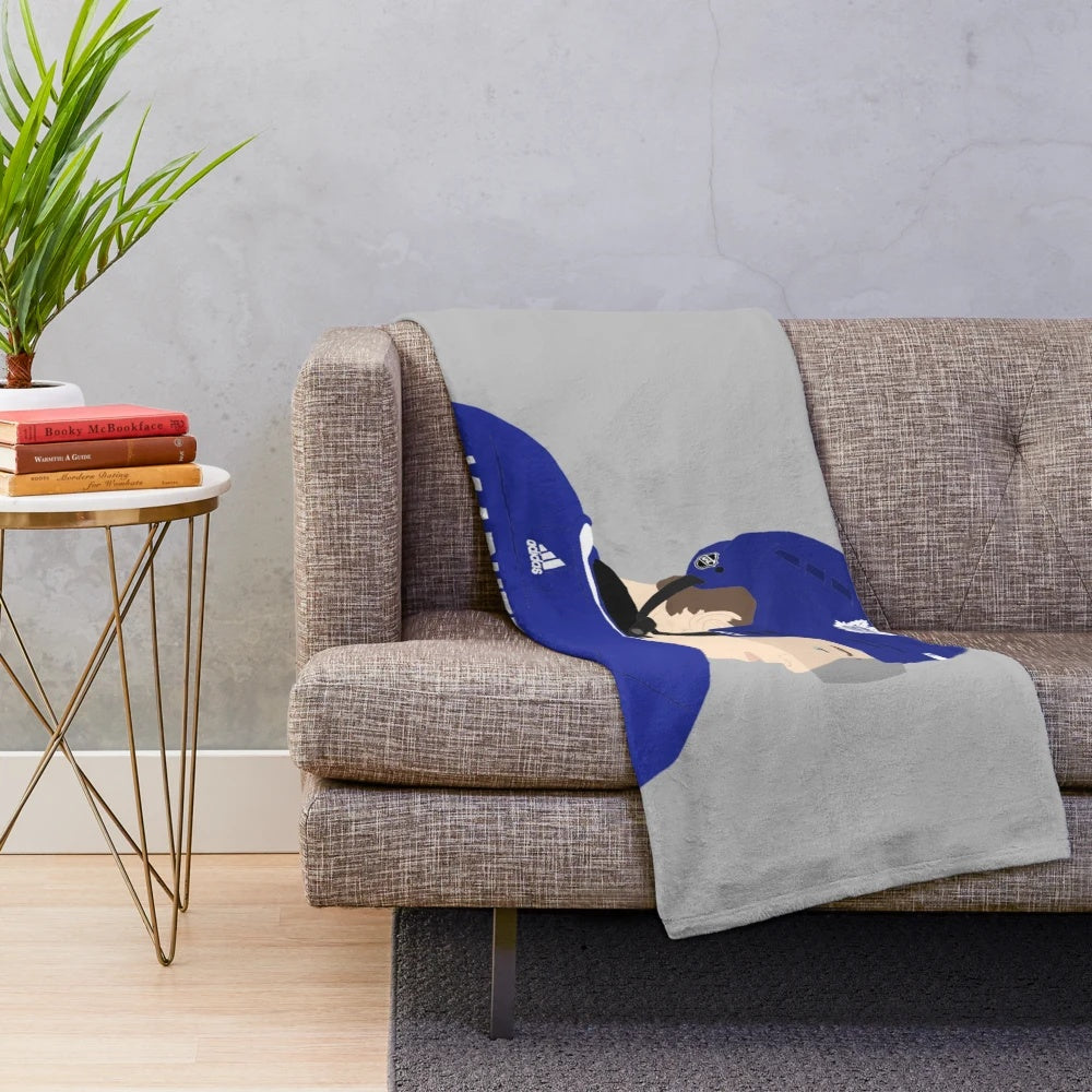 Mitch Marner hockey player digital illustration plush blanket