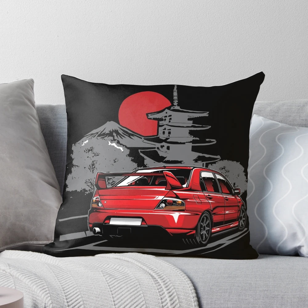 Mitsubishi Lancer Evolution-inspired decorative pillow