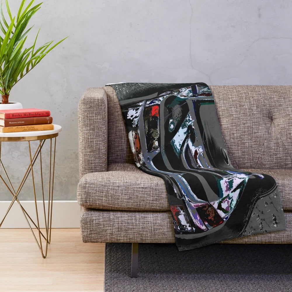 Mitsubishi Lancer Evolution inspired plush blanket for car enthusiasts