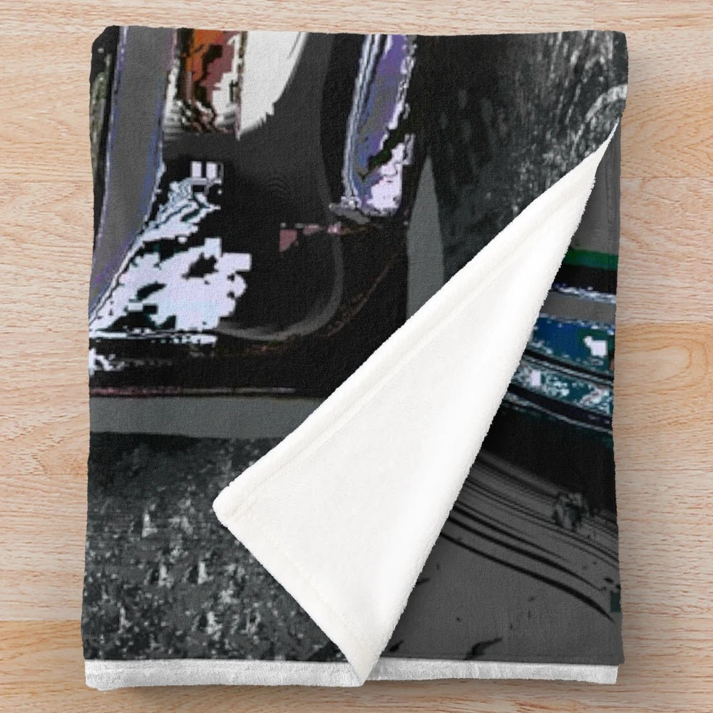 Mitsubishi Lancer Evolution inspired plush blanket for car enthusiasts