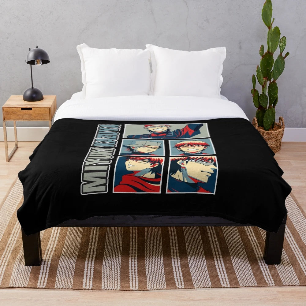 Miyuki Kazuya from Diamond no Ace anime character on a plush blanket