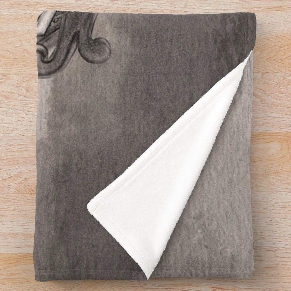 Mjolnir inspired plush blanket featuring the hammer of Thor and Norse/Celtic symbols