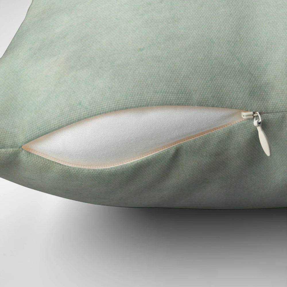 White whale throwing water on a vintage ship, Moby Dick inspired nautical pillow