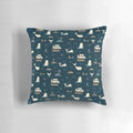 White throw pillow featuring a printed whale design inspired by the literary classic Moby Dick.