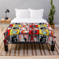 Plush blanket with Rickenbacker guitars and mod-inspired graphics