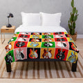 Plush blanket with pop art-style image of Paul Weller's Rickenbacker guitars from The Jam