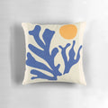 Vibrant abstract pattern pillow inspired by the paper cutouts of Henri Matisse