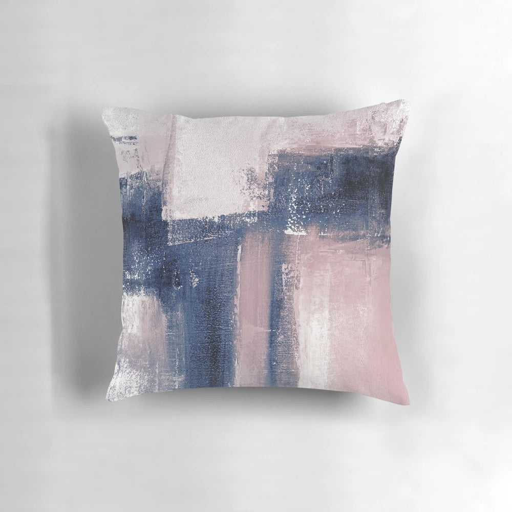 Modern abstract pink and blue wall art, minimalist painting reproduction