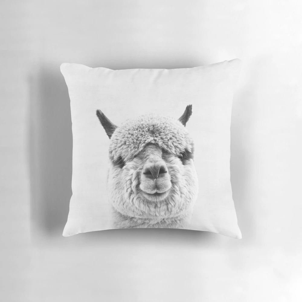 Soft, minimalist alpaca pillow for a modern nursery or child's room