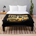 Lancer Evolution-inspired plush blanket featuring sleek, modern car design