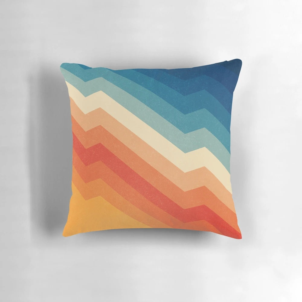 Colorful modern geometric abstract patterned pillow
