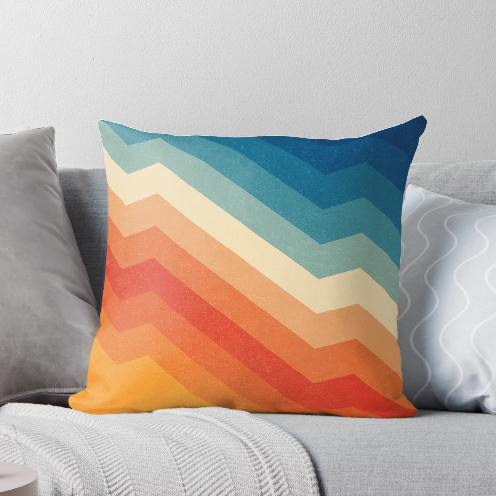 Colorful modern geometric abstract patterned pillow