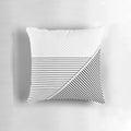 Black and white modern geometric lines throw pillow