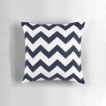 Navy blue chevron patterned decorative pillow for modern, monochrome home decor