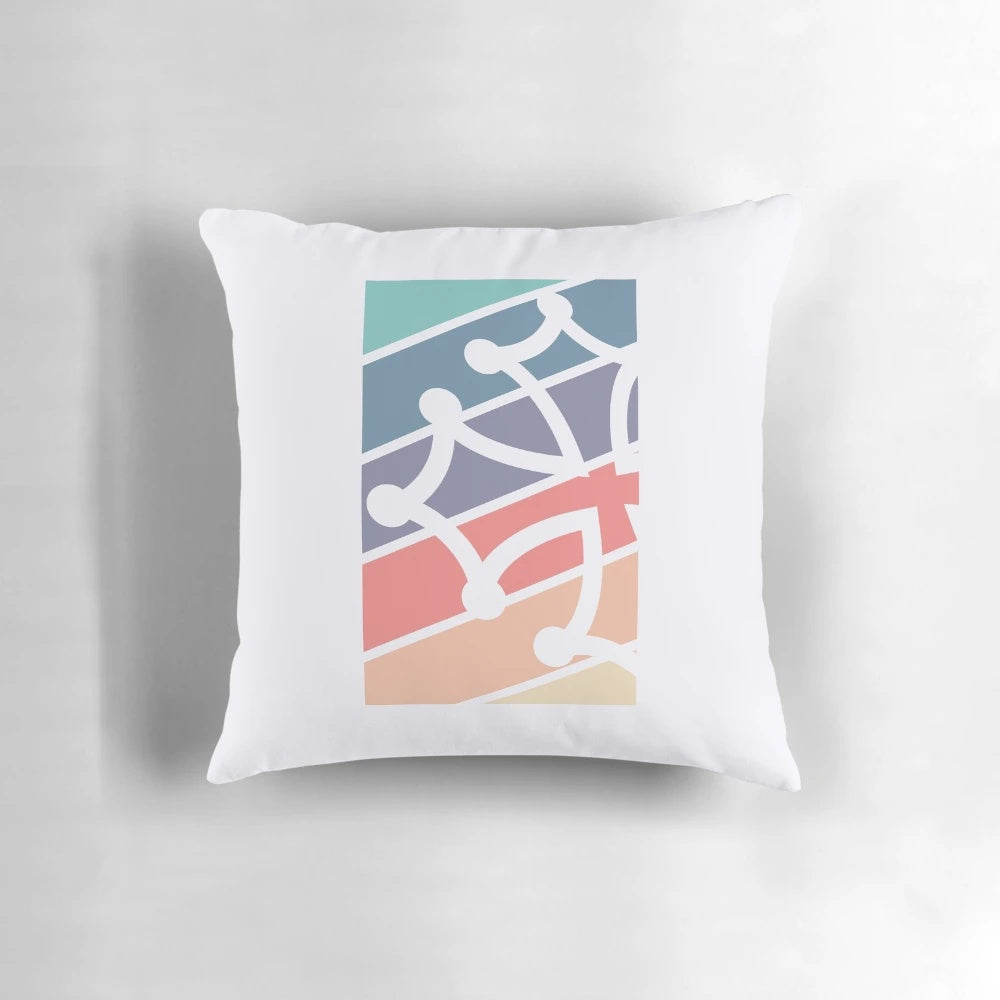 Modern Occitan Cross Pastel Multicolor Pillow, featuring the iconic Occitan cross design from the Occitania region of France.